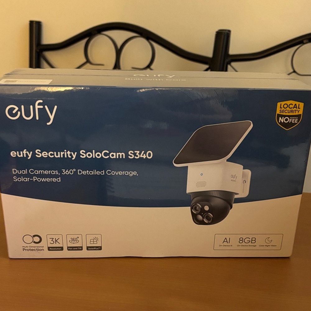 eufy Security SoloCam S340 Solar-Powered Dual Camera - Blue & White